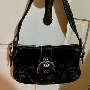 Black leather Coach bag